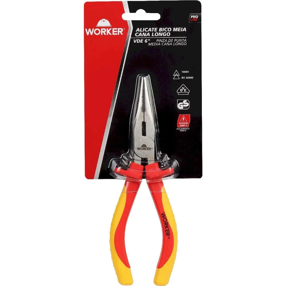 Alicate Bico Meia Cana Reto 6 Worker - Imagem 4
