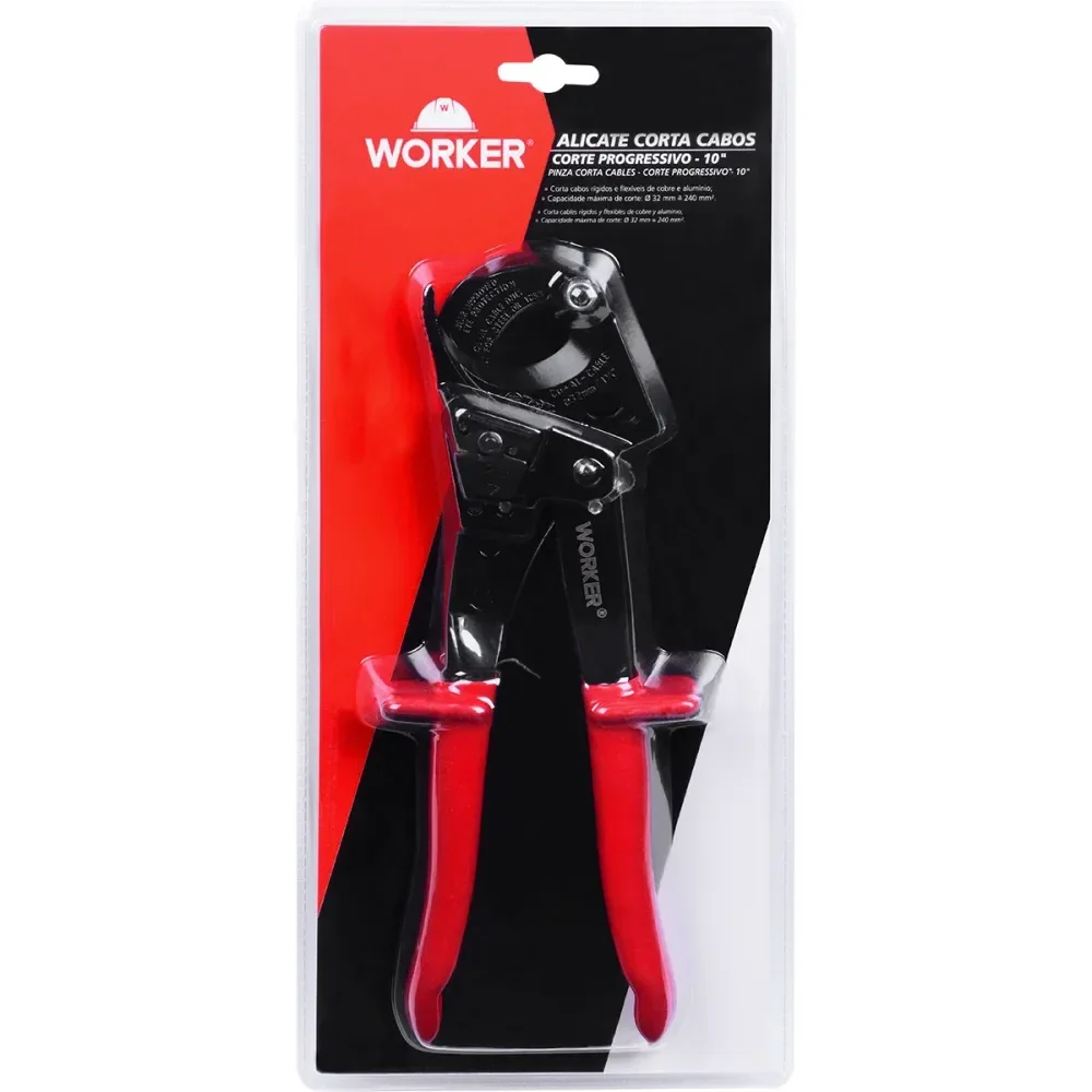 Alicate Cortador De Cabos Progressivo Fosfatizado 10 Worker - Imagem 6