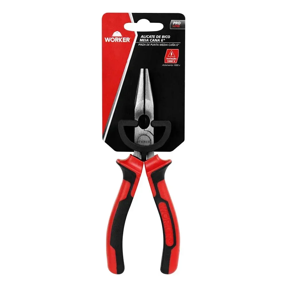 Alicate De Bico Meia Cana 6 1000V Worker - Imagem 5