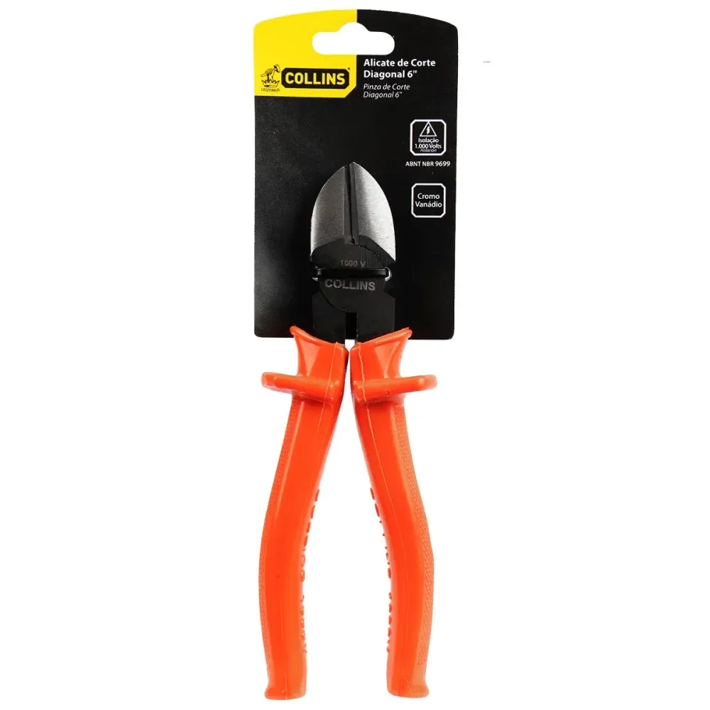 Alicate De Corte Diagonal Em Cromo Vanádio 6 1000V Collins - Imagem 2