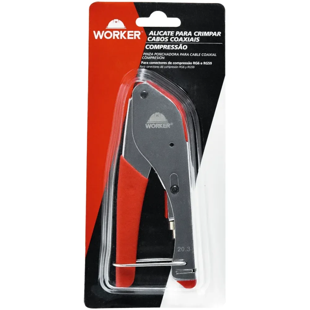Alicate Para Crimpar Cabos Coaxiais Worker - Imagem 3