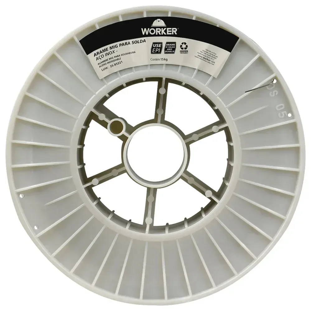 Arame De Solda Mig Aço Inox 308L 0,8Mm 15Kg Worker - Imagem 5