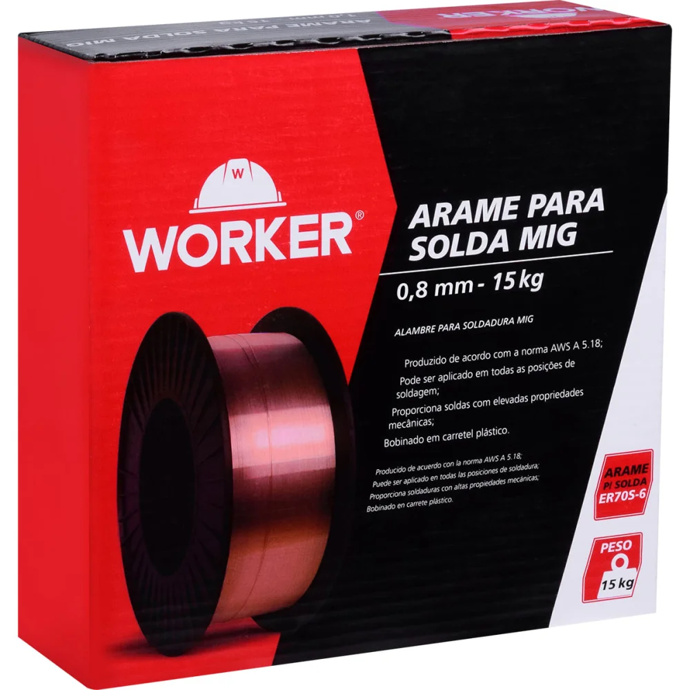 Arame De Solda Mig Em Carretel De Plástico 0,8Mm 15Kg Worker - Imagem 5