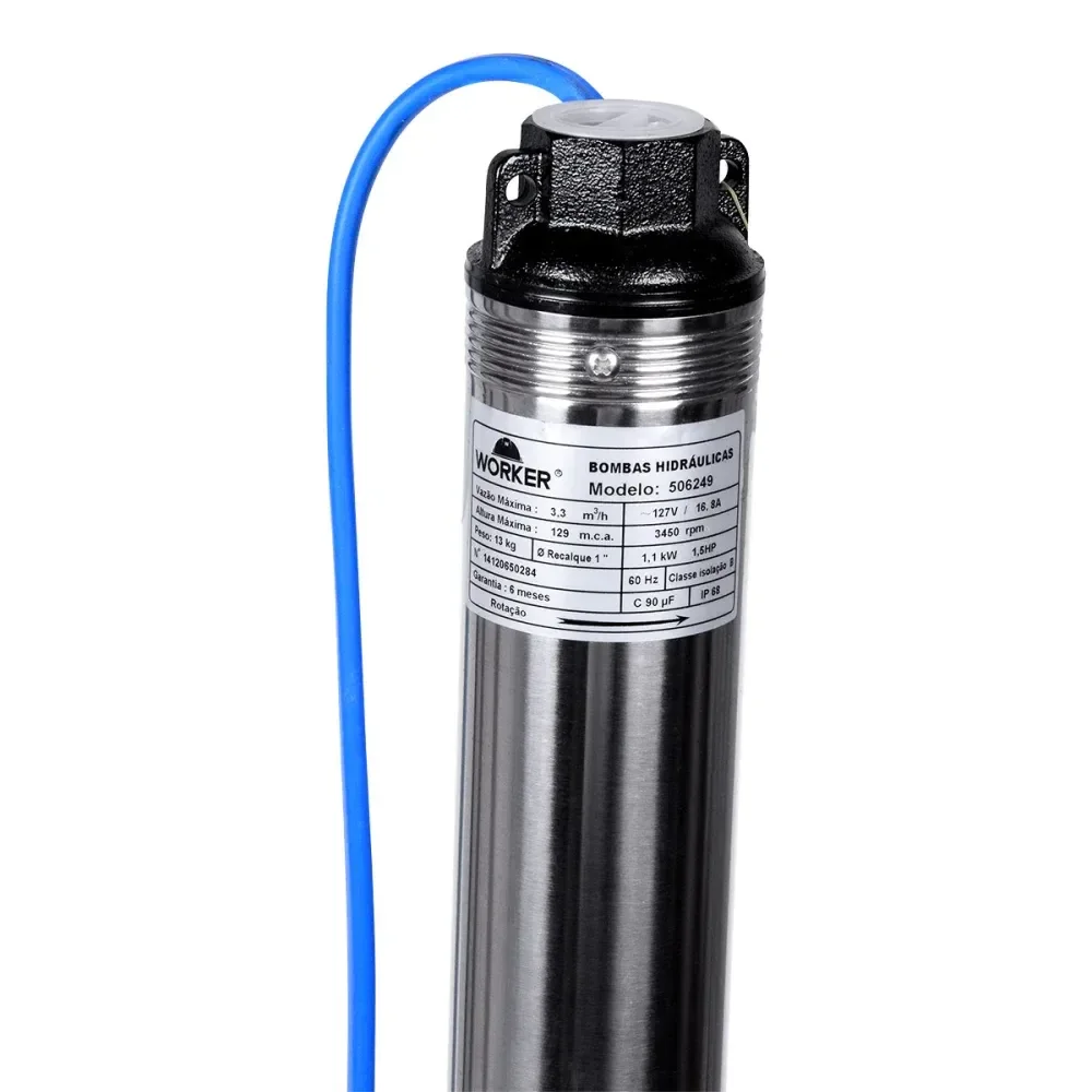 Bomba Submersa Multiestágio 3 1,5Hp 1100W 127V Worker - Imagem 5