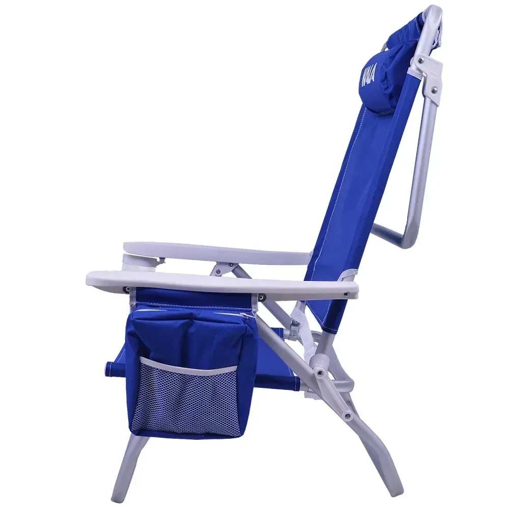 Cadeira De Praia Reclinável Com Bolsa Térmica Azul 136Kg Kala - Imagem 3