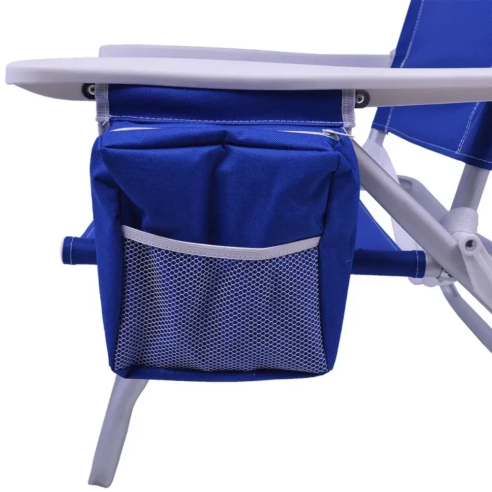 Cadeira De Praia Reclinável Com Bolsa Térmica Azul 136Kg Kala - Imagem 5