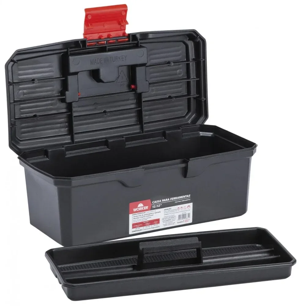 Caixa De Ferramenta Plástica 12,5 Com Bandeja Worker - Imagem 2