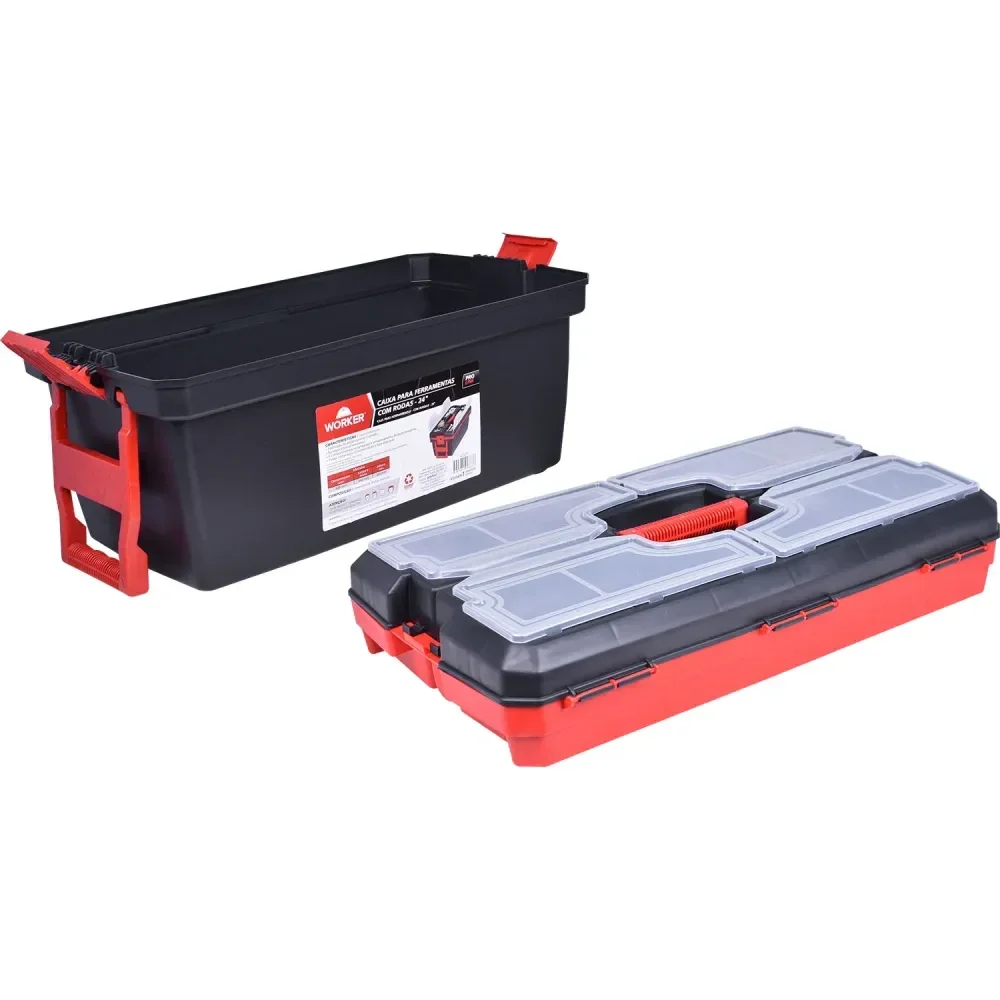 Caixa De Ferramenta Plástica Com Rodas 24 Worker - Imagem 4