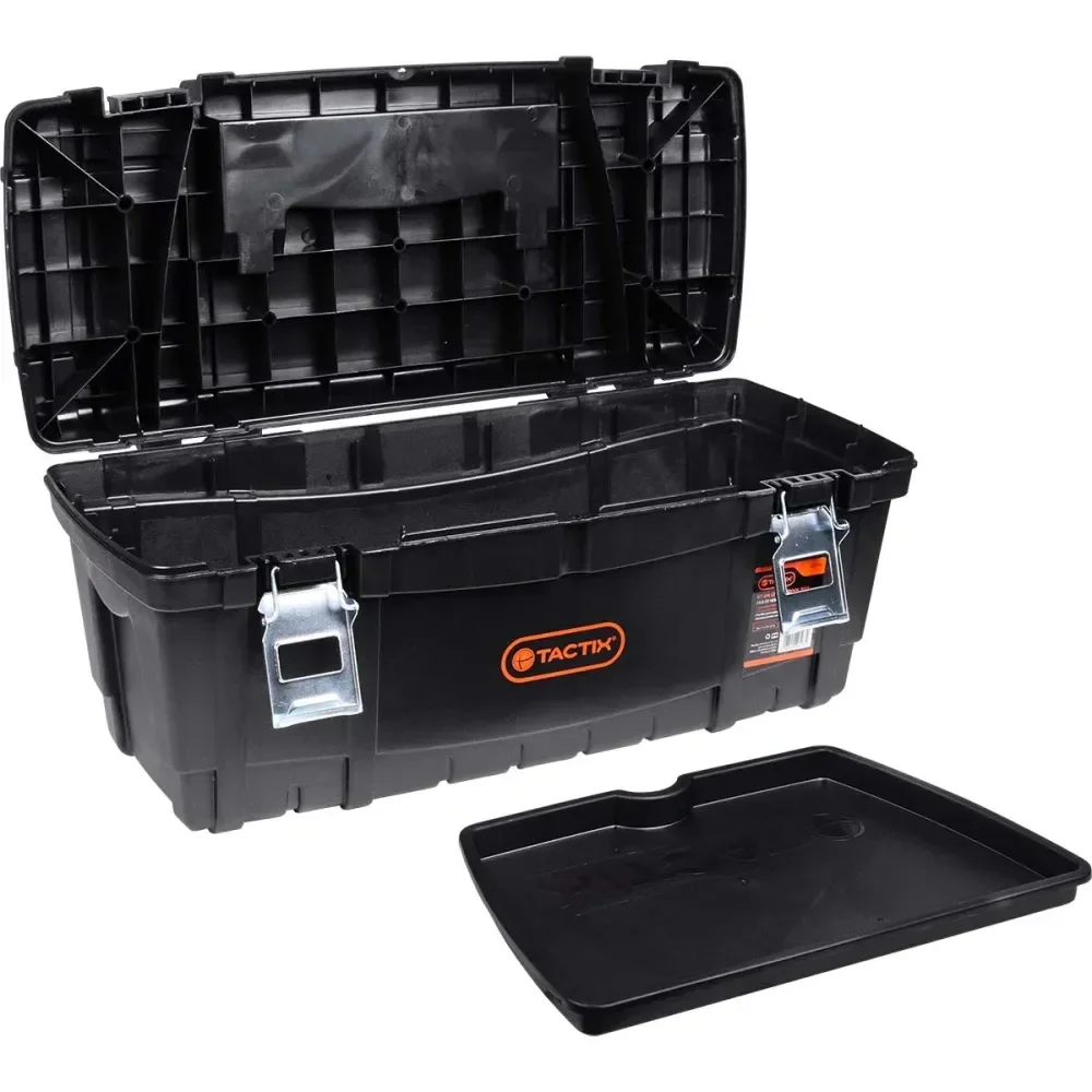 Caixa De Ferramentas Plástica Com Travas De Alumínio 61Cm Tactix - Imagem 3