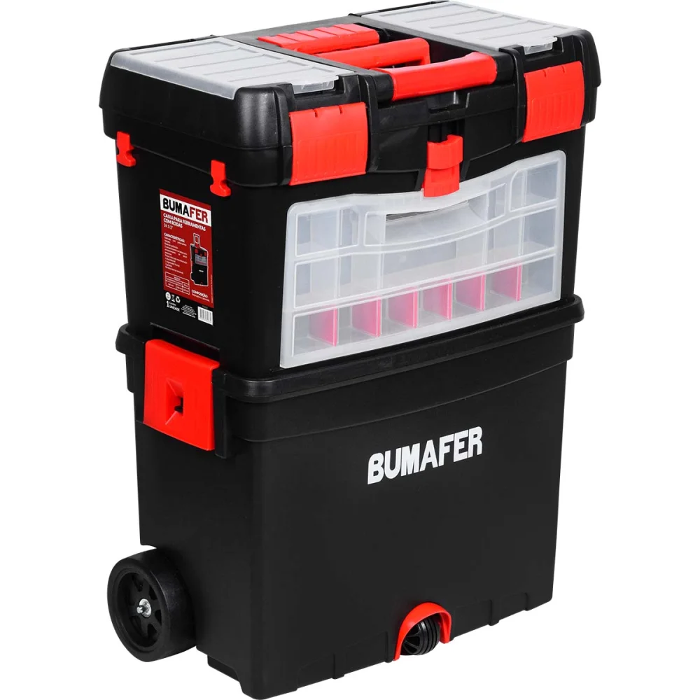 Caixa De Ferramentas Polipropileno Com Rodas 24.1/2 Bumafer - Imagem 2