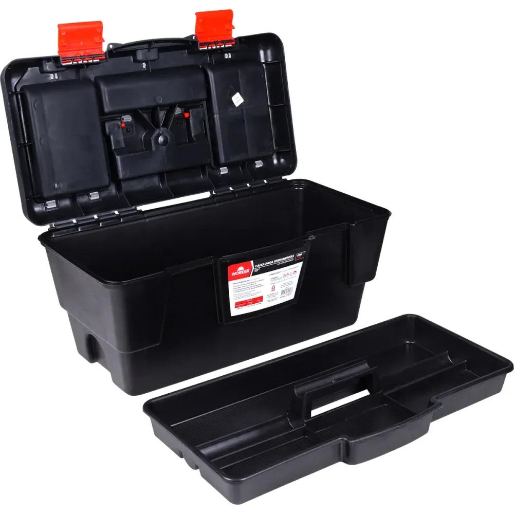 Caixa Ferramenta 19 Plástico Bandeja Organizadora Worker - Imagem 2