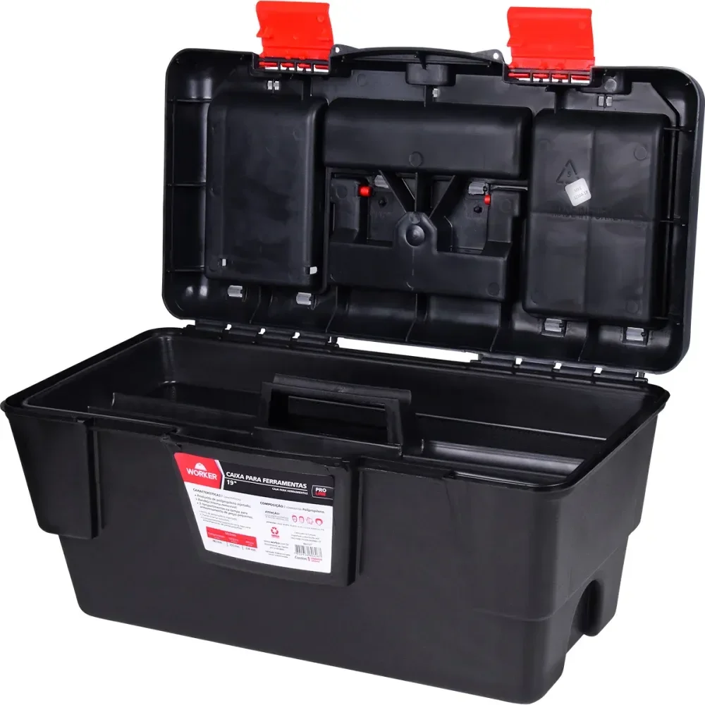 Caixa Ferramenta 19 Plástico Bandeja Organizadora Worker - Imagem 4