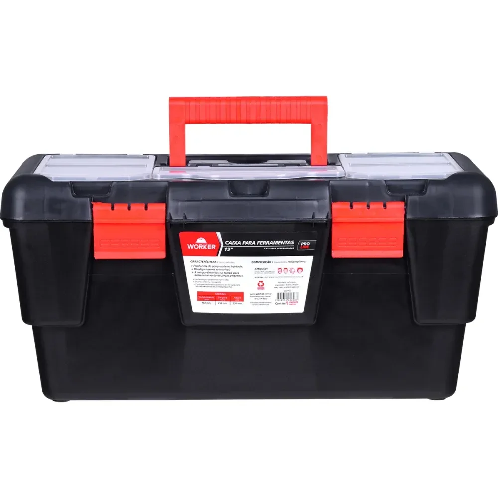 Caixa Ferramenta 19 Plástico Bandeja Organizadora Worker - Imagem 5