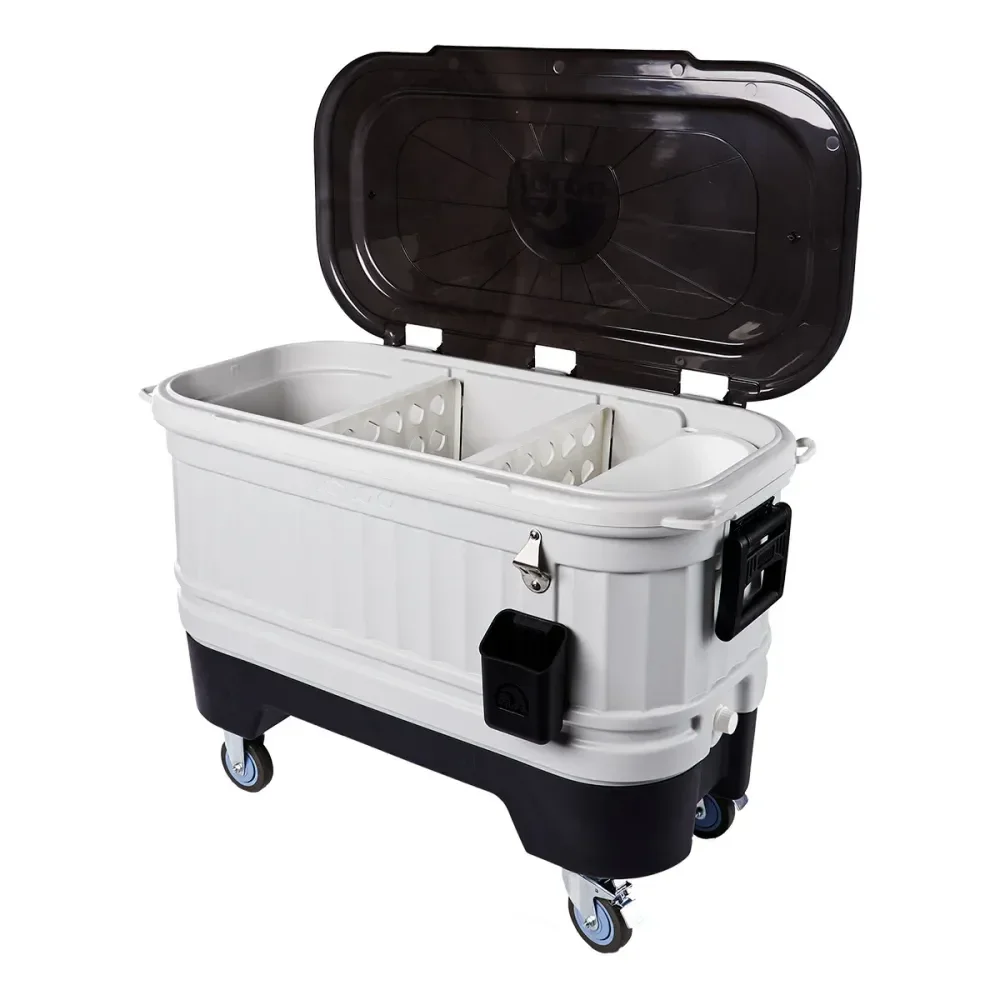 Caixa Térmica Party Bar Com Divisória Cinza Stratos 118L Igloo - Imagem 2