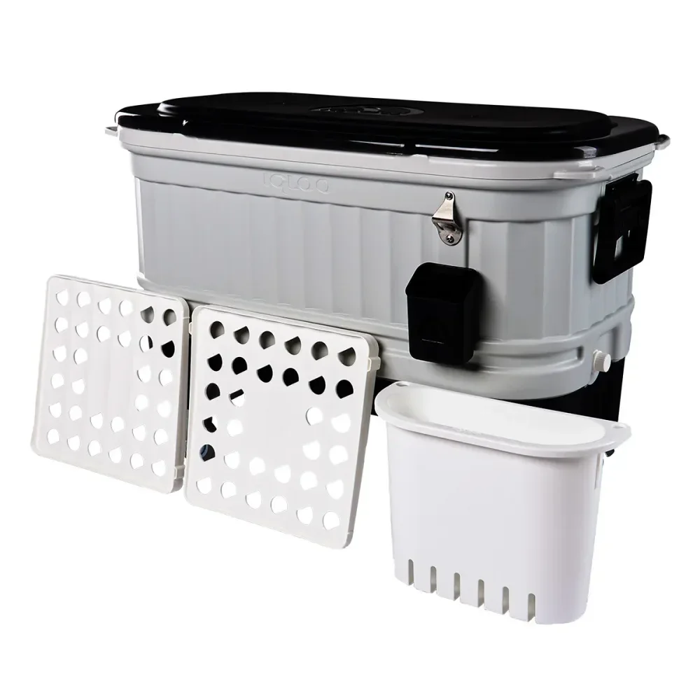 Caixa Térmica Party Bar Com Divisória Cinza Stratos 118L Igloo - Imagem 3