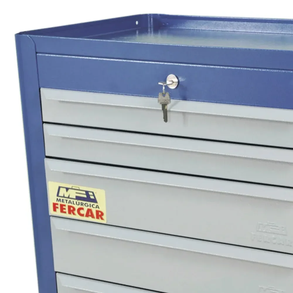 Carrinho De Ferramentas Fechado Azul Com 6 Gavetas 120Kg Fercar - Imagem 5