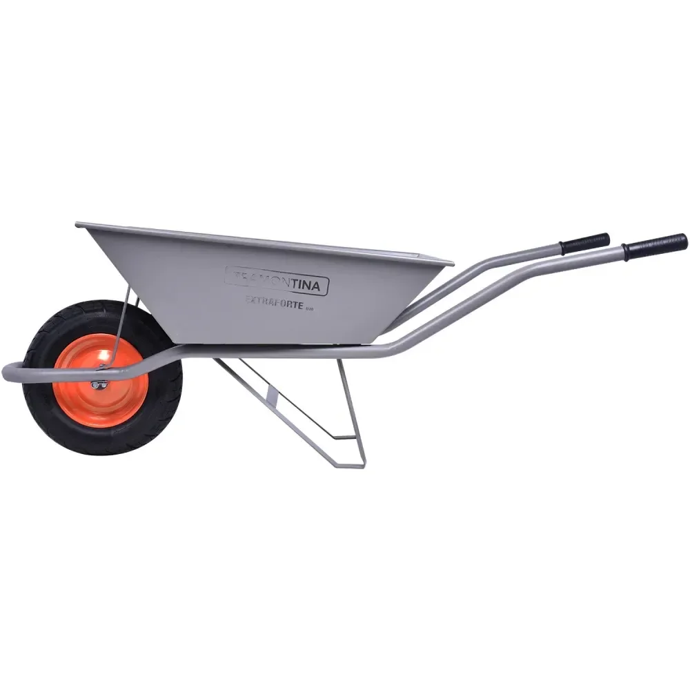 Carrinho De Mão Cinza  Caçamba Metálica 65L Tramontina - Imagem 2