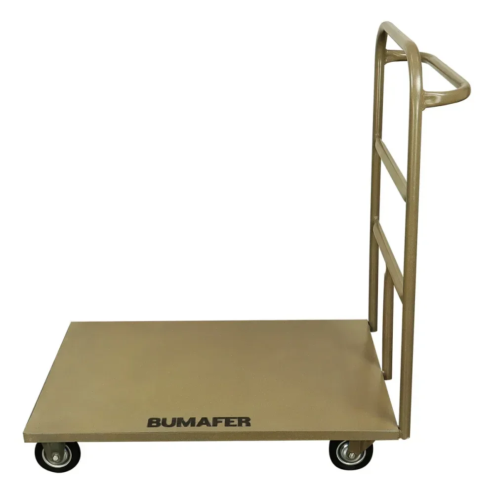 Carro Plataforma Aço 800X600Mm 250Kg C/ Uma Aba Fixa Bumafer - Imagem 2
