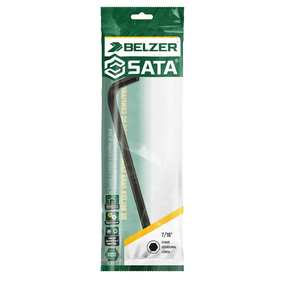 Chave Allen Aço Cromo Vánadio Longa 7/16 Belzer/Sata - Imagem 2