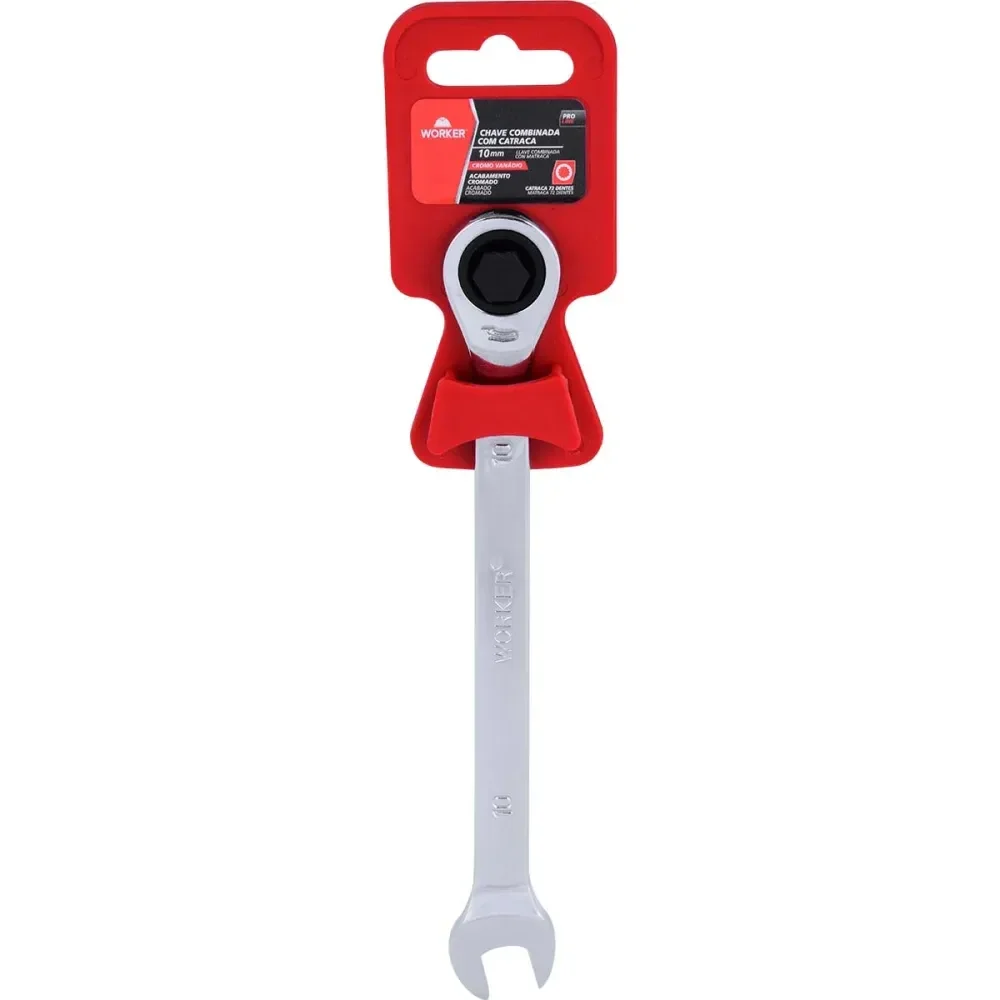 Chave Combinada Com Catraca Cromo Vanádio 10Mm Worker - Imagem 6