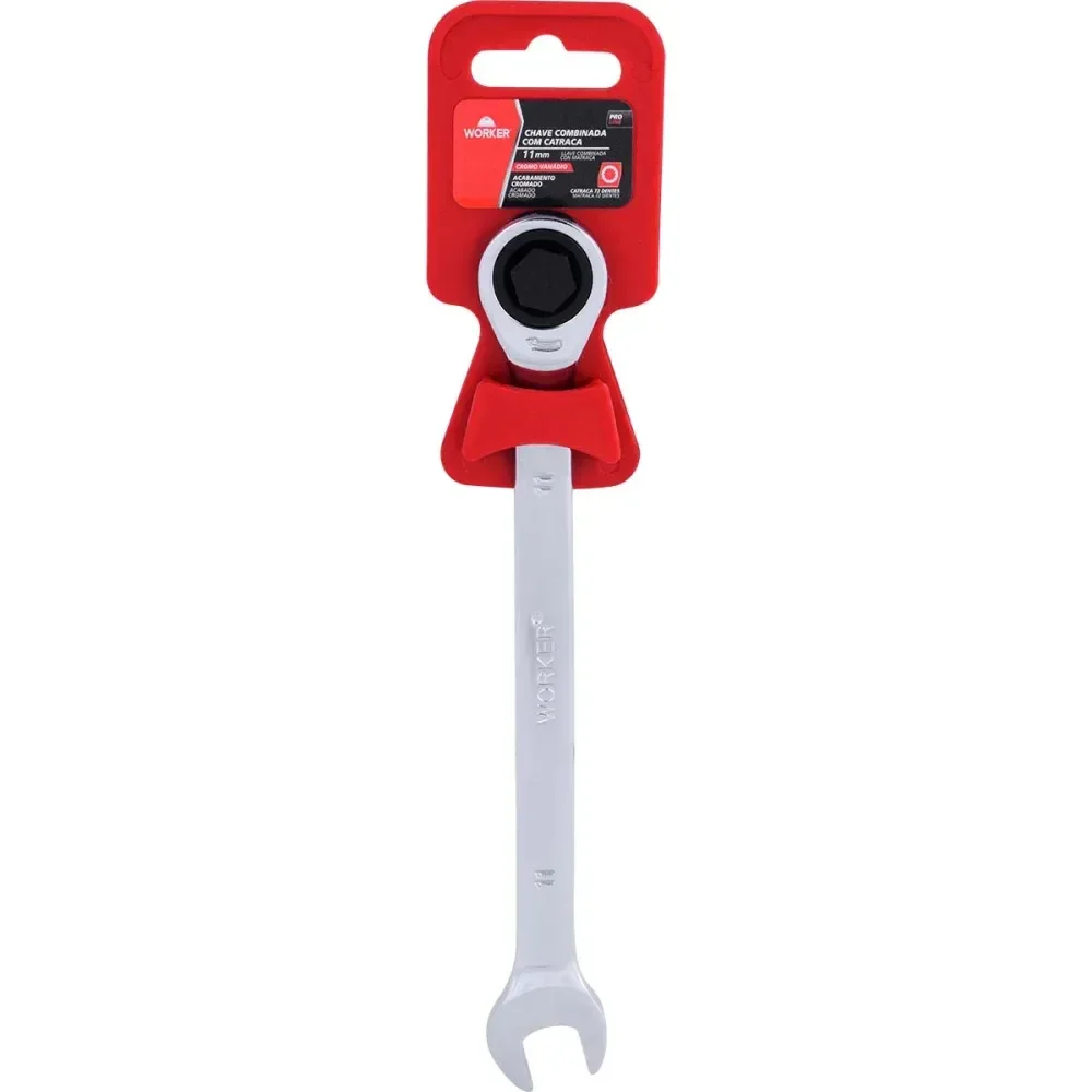 Chave Combinada Com Catraca Cromo Vanádio 11Mm Worker - Imagem 6