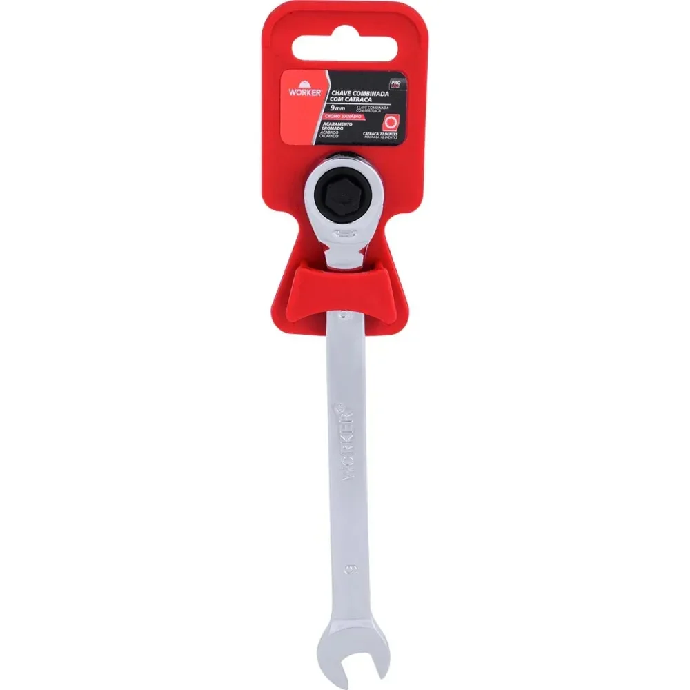 Chave Combinada Com Catraca Cromo Vanádio 9Mm Worker - Imagem 6