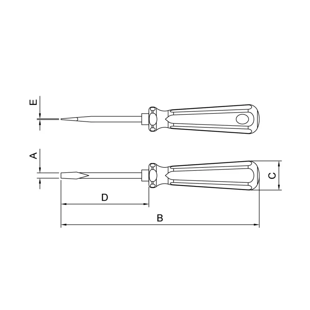Chave De Fenda Ponta Chata Em Aço Cromo Vanádio 5X300 Mm 3/16X12 Tramontina 44110026 - Imagem 2