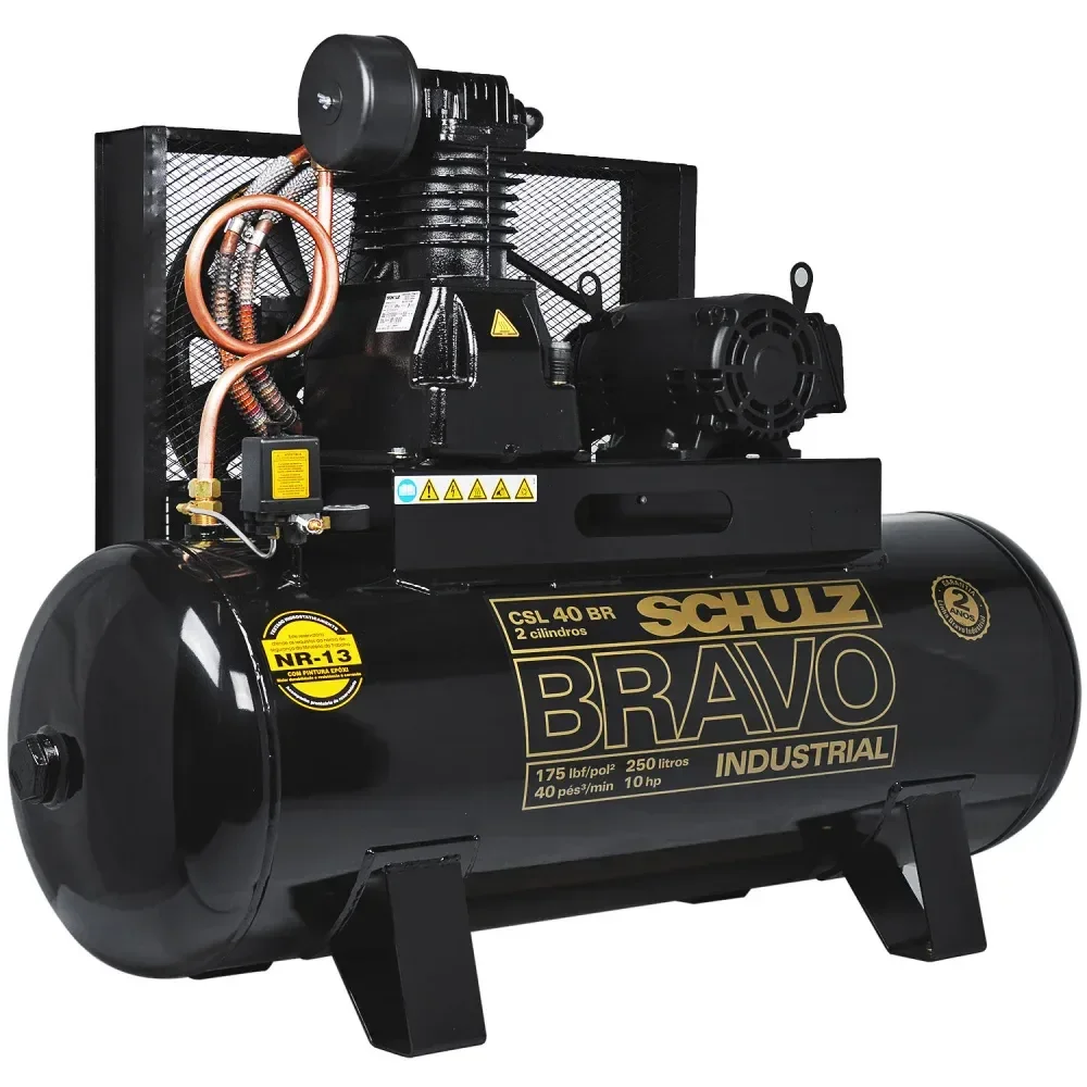 Compressor De Ar 40 Pés 250L Bravo Csl 220/380V Schulz - Imagem 2