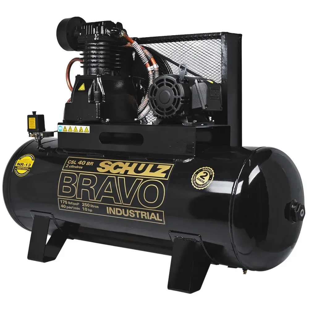 Compressor De Ar 40 Pés 250L Bravo Csl 220/380V Schulz - Imagem 3