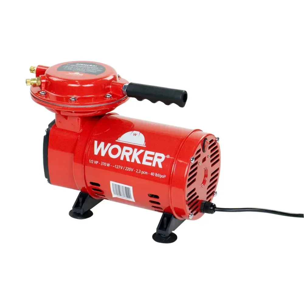 Compressor De Ar Direto Com Kit De Pintura 370W Bivolt Worker - Imagem 7