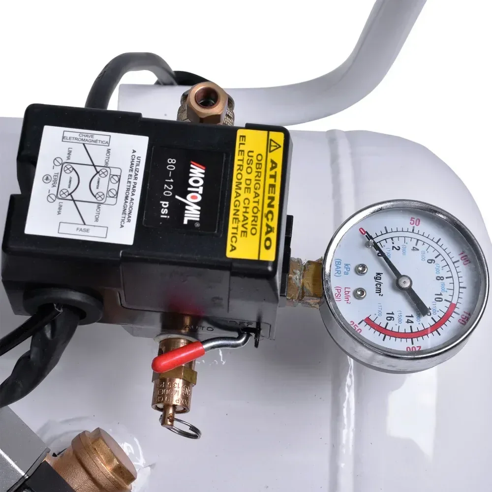 Compressor De Ar Médico Odontológico Cmo 8/50 Branco Motomil - Imagem 3