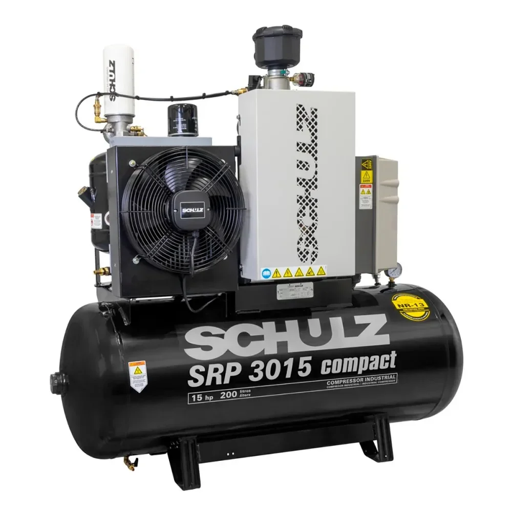 Compressor De Ar Parafuso 160Psi 15Hp Trifásico 220V Schulz - Imagem 2