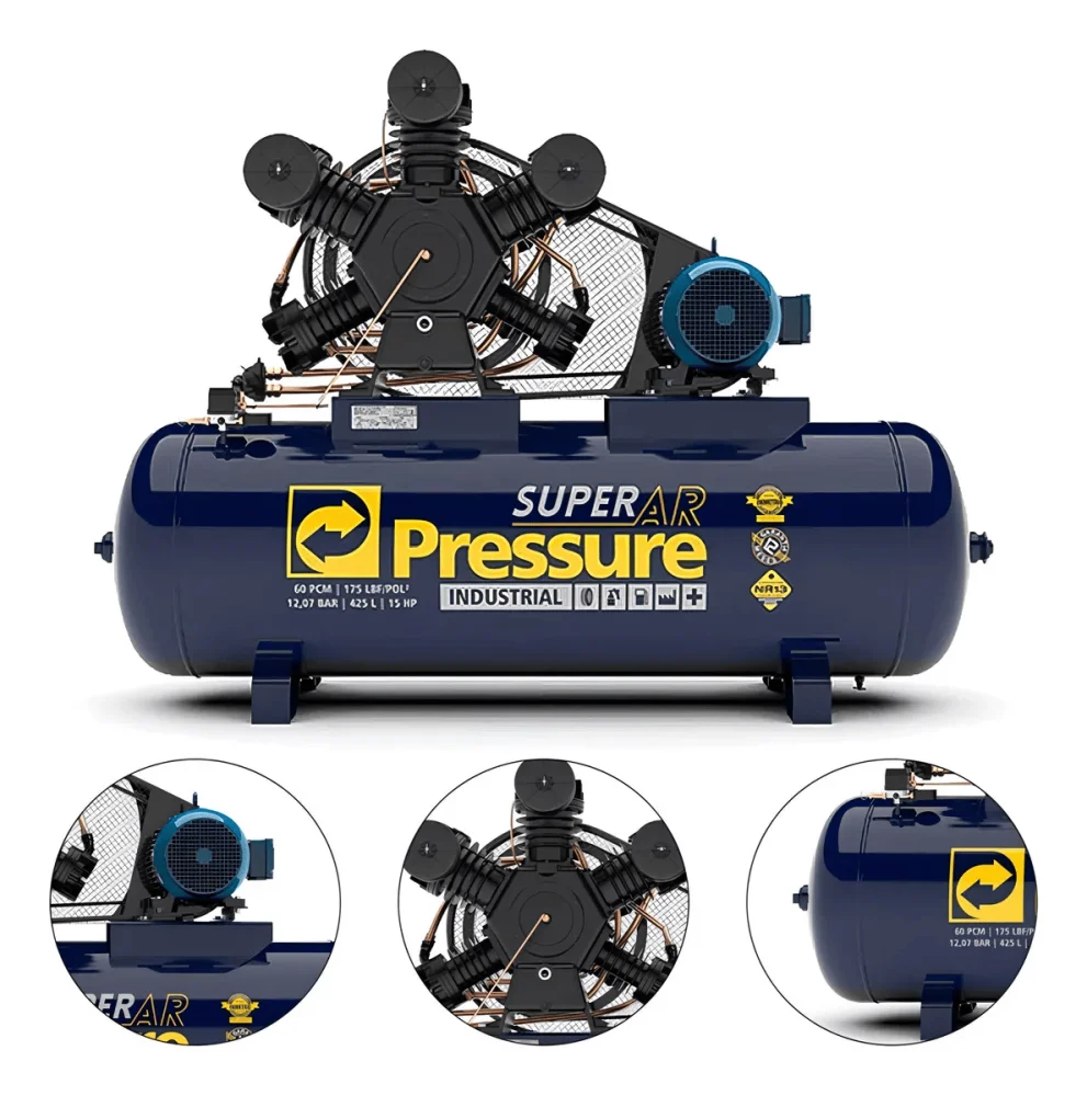 Compressor De Ar Super Ar 40/425W 220/380V Ip55 Pressure - Imagem 4