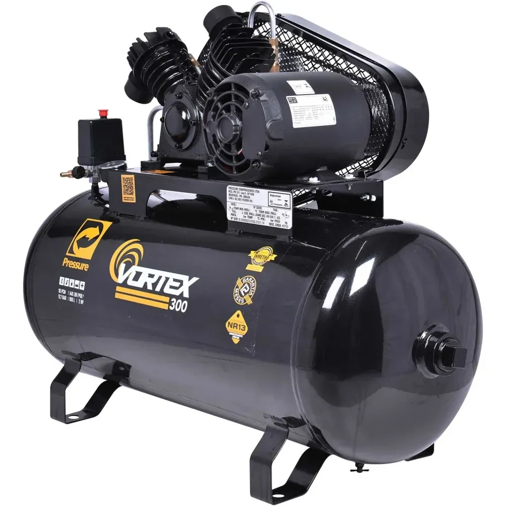 Compressor De Ar Vortex 300 10Pcm 100L Trifásico Pressure - Imagem 2