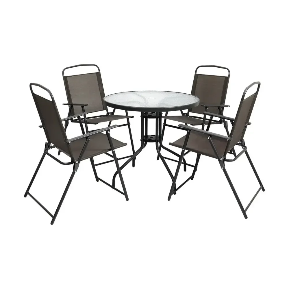 Conjunto Para Jardim Mesa Tampo De Vidro 6 Peç Kala - Imagem 2