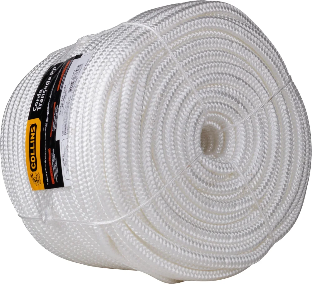 Corda trançada Collins polipropileno 14mm 110m rolo em oferta