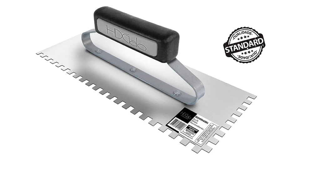 Desempenadeira Aço 12X29Cm Dentada Galo - Imagem 2