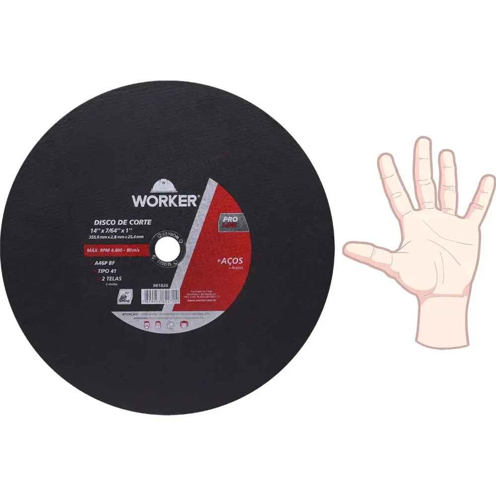 Disco Corte Aço 14 X 7/64 X 1 Worker - Imagem 4