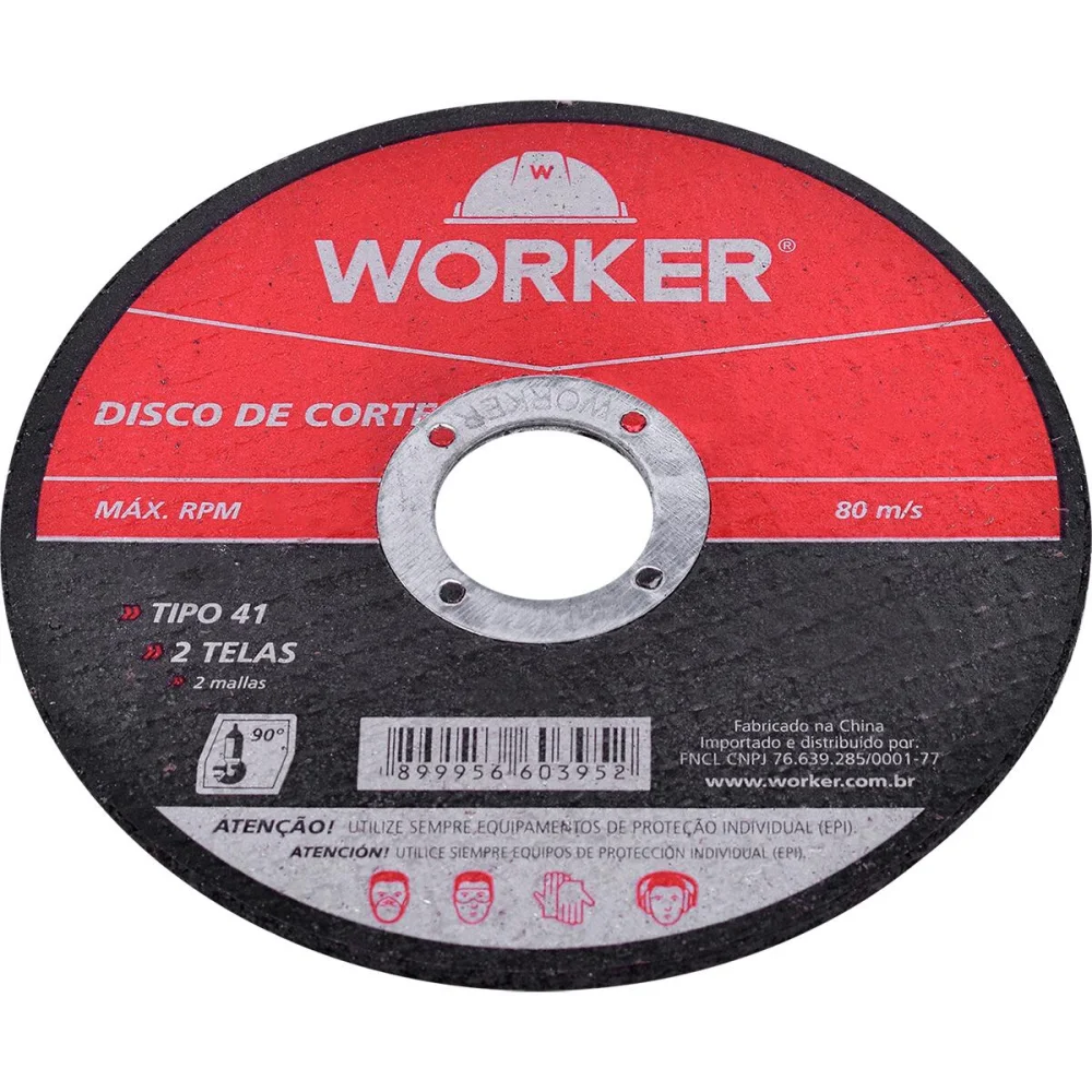 Disco De Corte Em Aço Inoxidável 2 Telas 4.1/2 7/8 Worker - Imagem 3