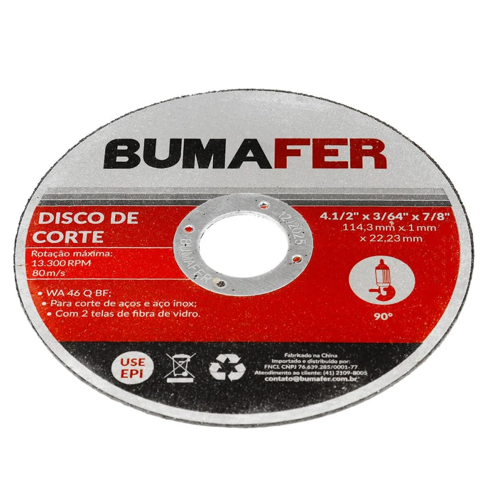 Disco De Corte Inox 4.1/2 X 3/64 55 Peç Bumafer - Imagem 3