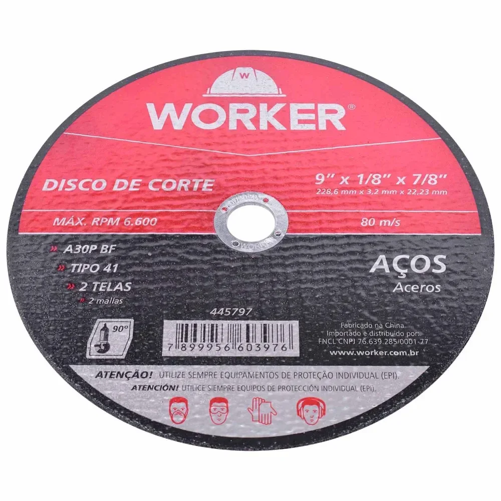 Disco De Corte Para Aço 9 X 228,6Mm Worker - Imagem 3