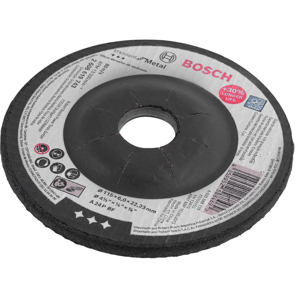 Disco De Desbaste Standard Deprimido Para Metal 4.1/2 Bosch - Imagem 2