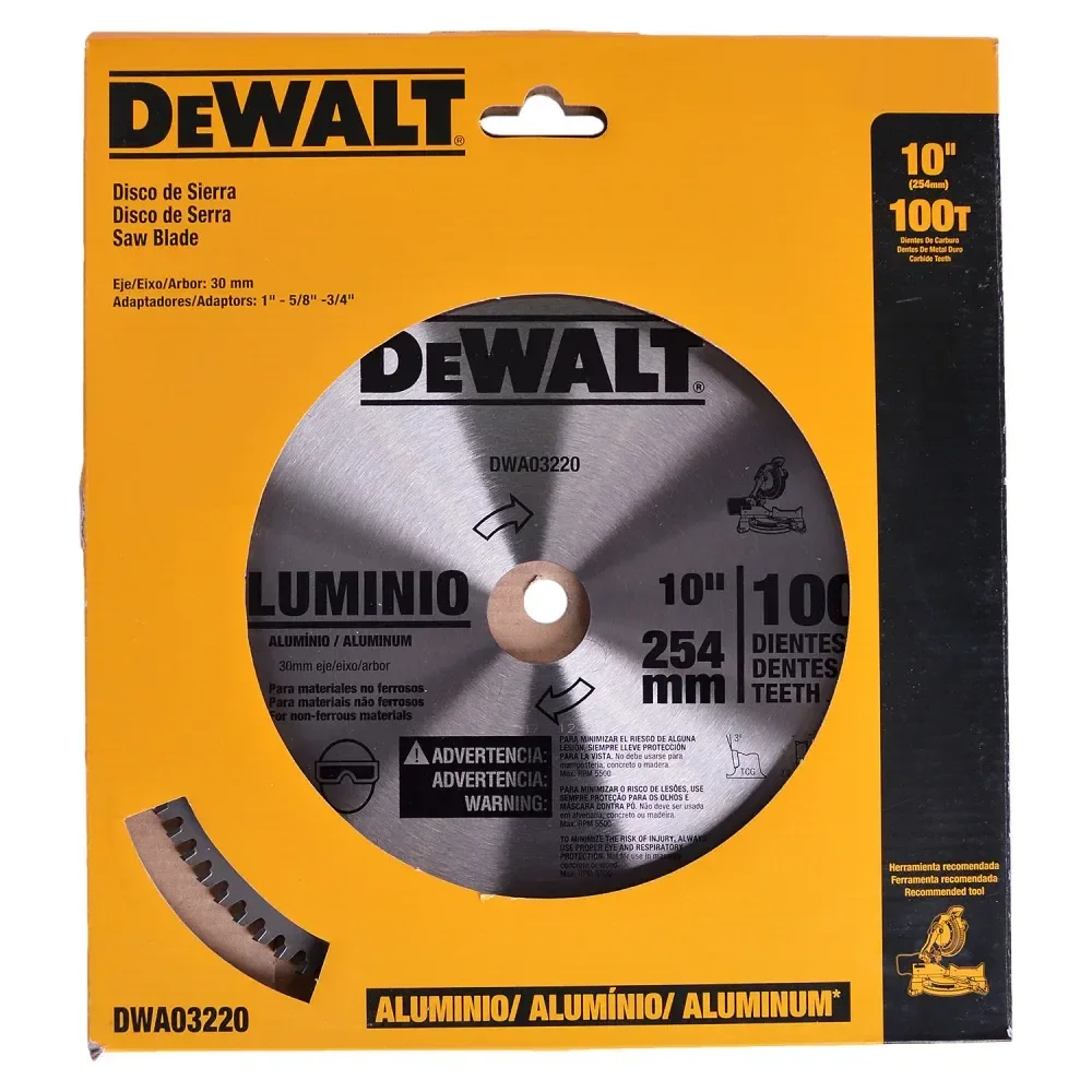 Disco De Serra Esquadria Para Alumínio 254Mm 10 Dewalt - Imagem 5