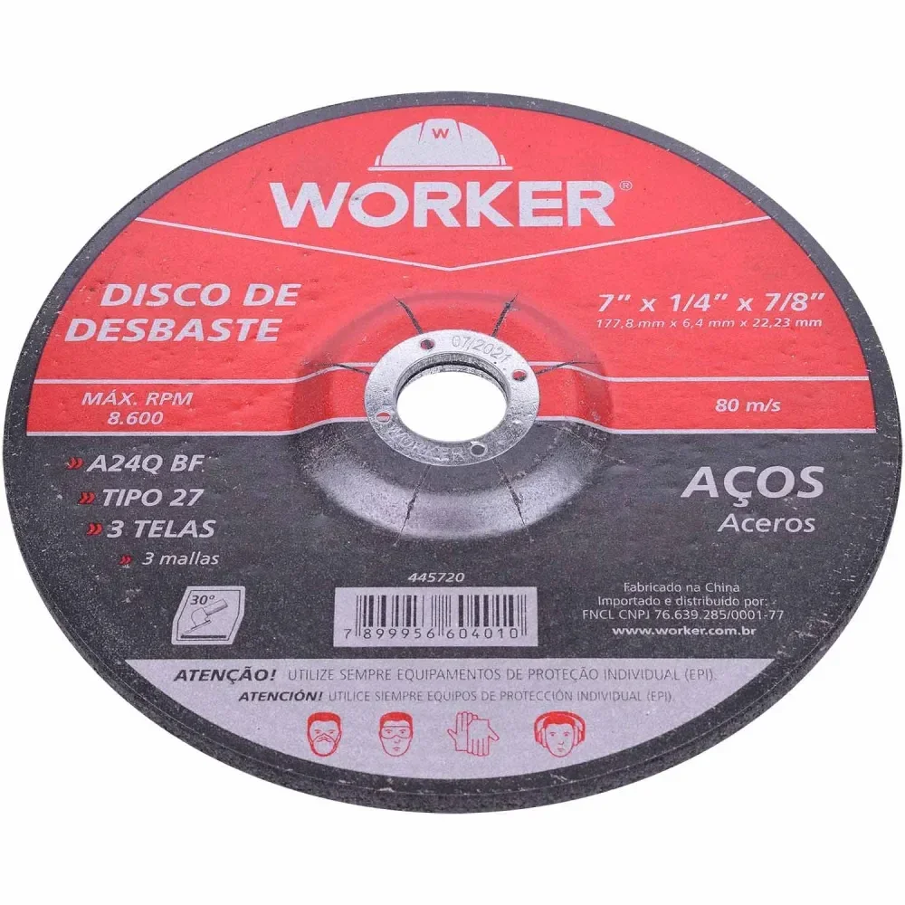 Disco Desbaste 7 X 177,8 Mm Ferro Worker - Imagem 3