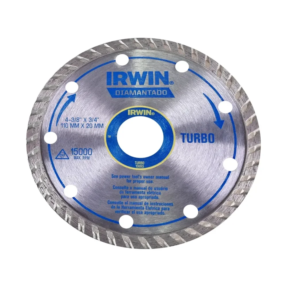 Disco Diamantado 110Mm Turbo Iw13893 Irwin - Corte Seco - Imagem 3