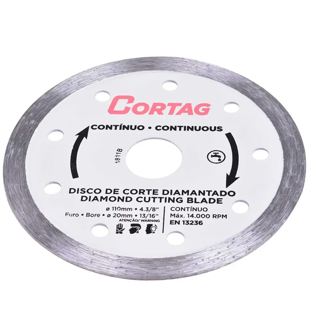 Disco Diamantado Contínuo 110Mmx20Mm Cortag - Imagem 2