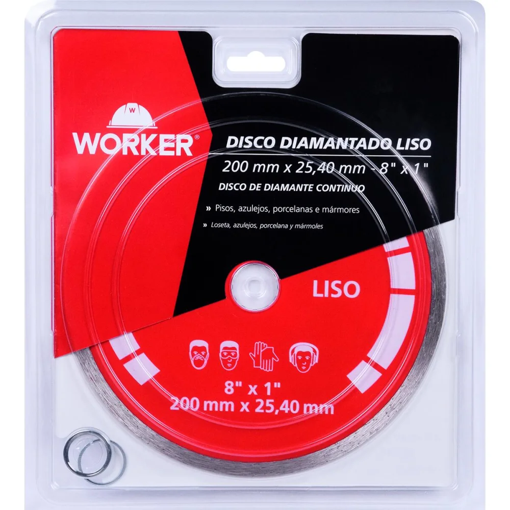 Disco Diamantado De Corte Liso 200 X 25Mm Worker   - Imagem 2