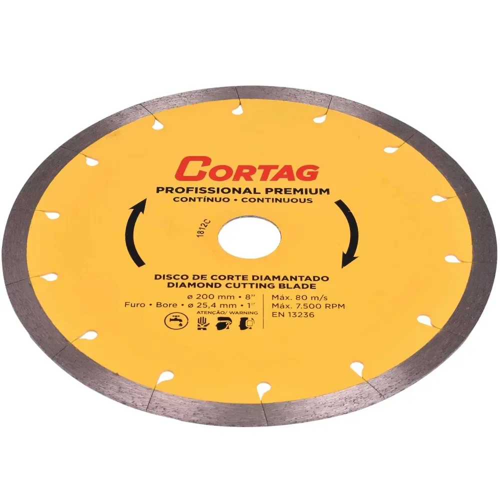 Disco Diamantado Profissional Premium 200Mm X 25,4Mm Cortag - Imagem 3