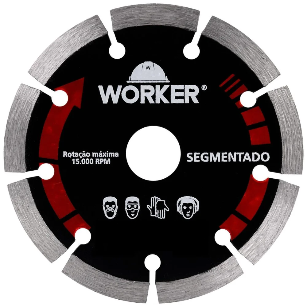 Disco Diamantado Segmentado Para Corte Seco E Úmido 4.1/2” Worker - Imagem 2