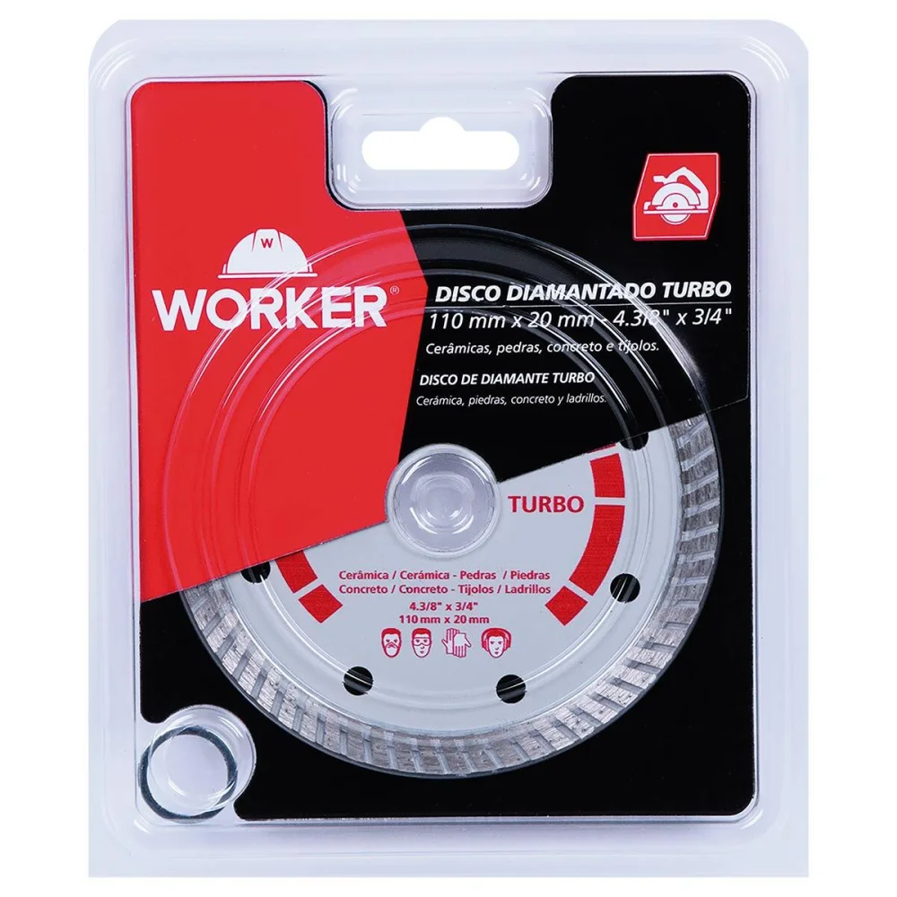 Disco Diamantado Turbo 4.3/8”/4” 110X20Mm Worker - Imagem 2